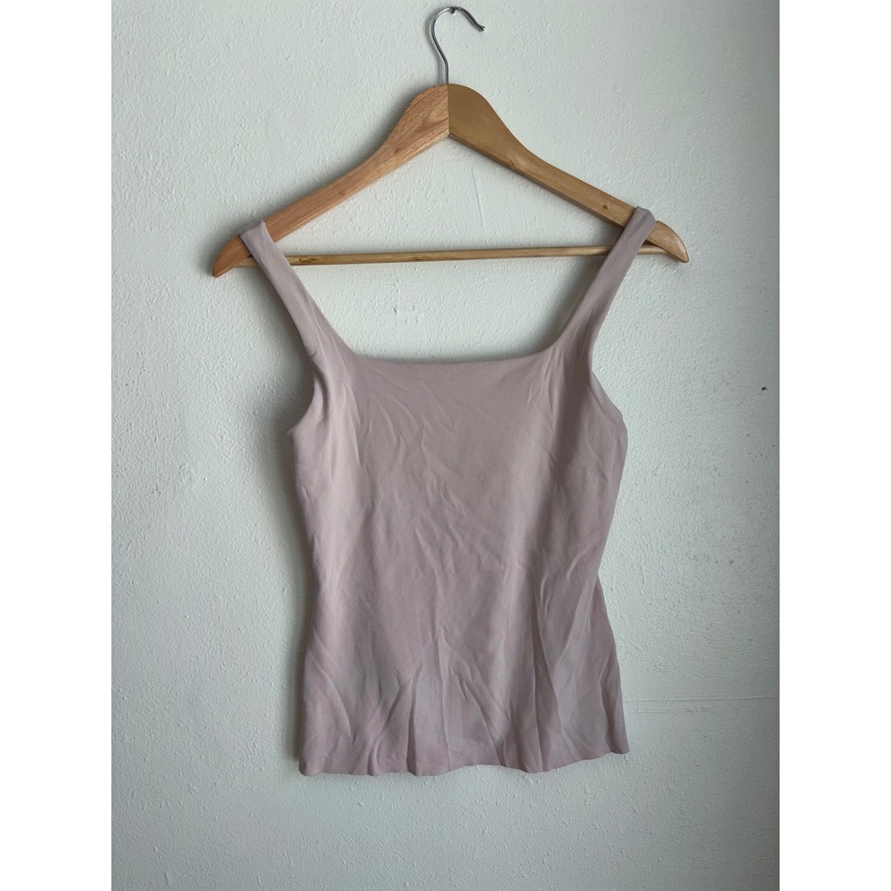 Nike Yoga Dri-FIT Tank Top Mauve Pink Square Neck Shelf Bra Womens XS DA0723-645
